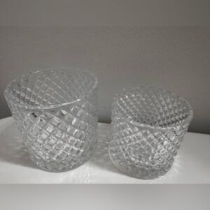 (2)Vanity Organizer Crystal Glass (textured)